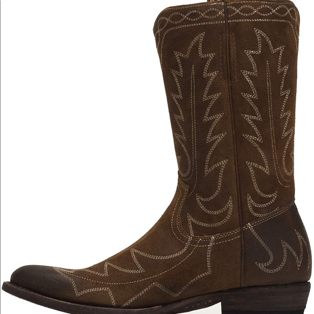 FRYE Austin Feather Stitch Pull On Suede Boot